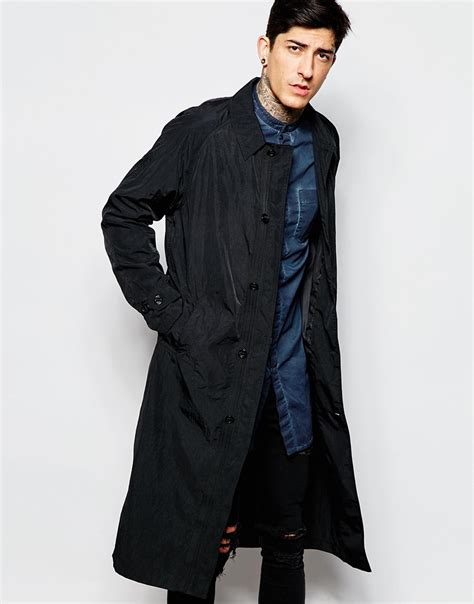 men's longline trench coat.